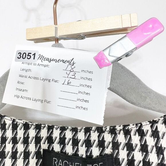 Rachel Zoe Dress Women 4 Houndstooth Double Breasted Sleeveless gold buttons New - Picture 2 of 8